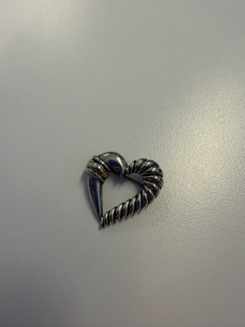 David Yurman Two-Tone Heart Pendant in Silver and Gold Tones